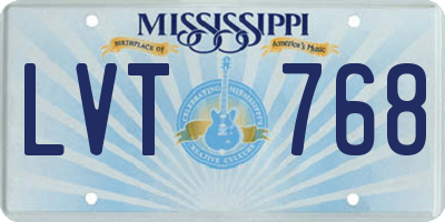 MS license plate LVT768