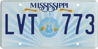 MS license plate LVT773