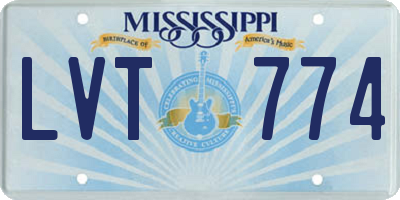 MS license plate LVT774