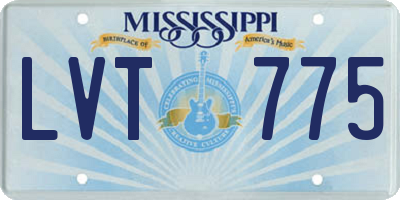 MS license plate LVT775