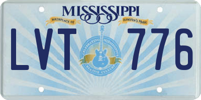 MS license plate LVT776