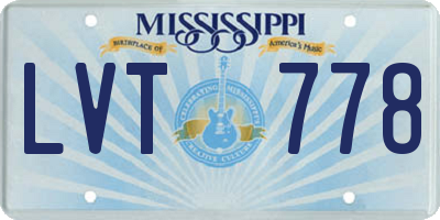 MS license plate LVT778