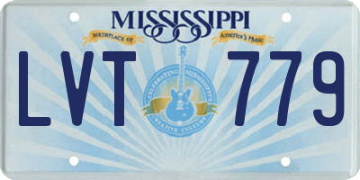 MS license plate LVT779