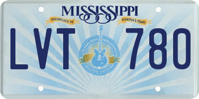 MS license plate LVT780