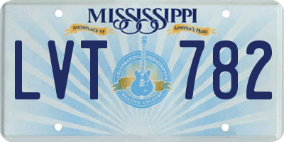 MS license plate LVT782