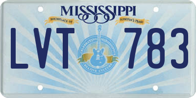 MS license plate LVT783