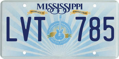 MS license plate LVT785