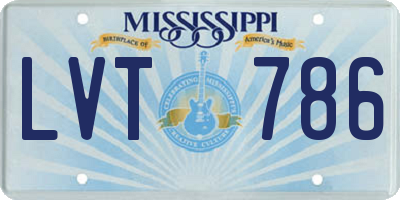 MS license plate LVT786