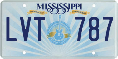 MS license plate LVT787