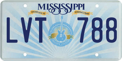 MS license plate LVT788