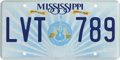MS license plate LVT789