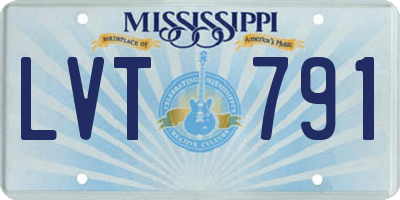 MS license plate LVT791