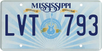MS license plate LVT793
