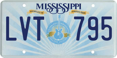 MS license plate LVT795
