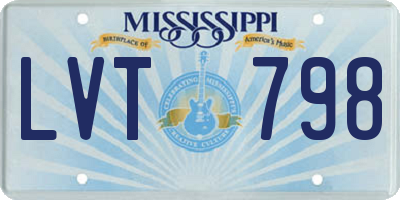 MS license plate LVT798