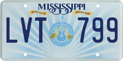 MS license plate LVT799