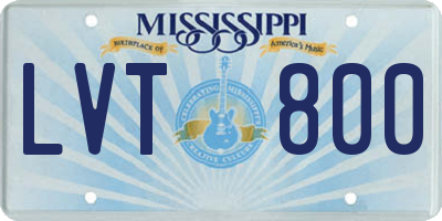 MS license plate LVT800