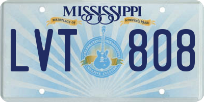MS license plate LVT808