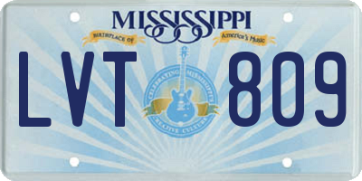 MS license plate LVT809