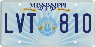 MS license plate LVT810