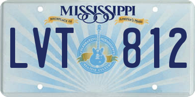 MS license plate LVT812