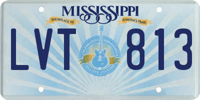 MS license plate LVT813