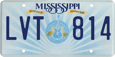 MS license plate LVT814