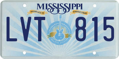 MS license plate LVT815