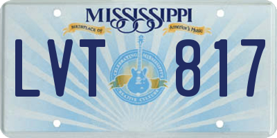 MS license plate LVT817