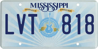MS license plate LVT818