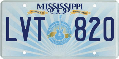 MS license plate LVT820