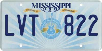 MS license plate LVT822