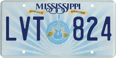 MS license plate LVT824