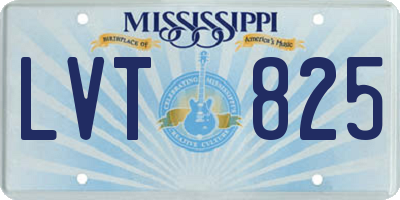 MS license plate LVT825