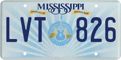 MS license plate LVT826