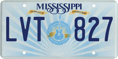 MS license plate LVT827