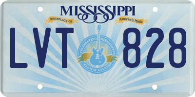 MS license plate LVT828