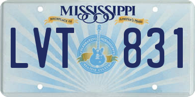 MS license plate LVT831