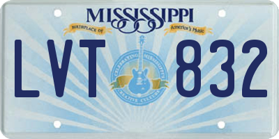 MS license plate LVT832