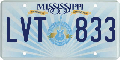 MS license plate LVT833