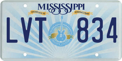 MS license plate LVT834