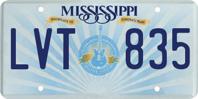 MS license plate LVT835