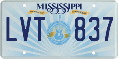 MS license plate LVT837