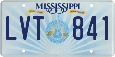 MS license plate LVT841