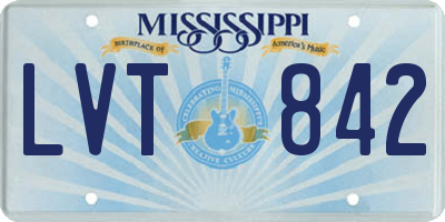 MS license plate LVT842