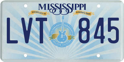 MS license plate LVT845