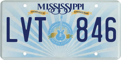 MS license plate LVT846