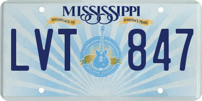 MS license plate LVT847