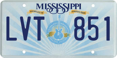 MS license plate LVT851