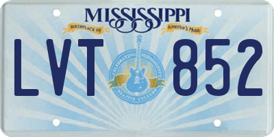 MS license plate LVT852